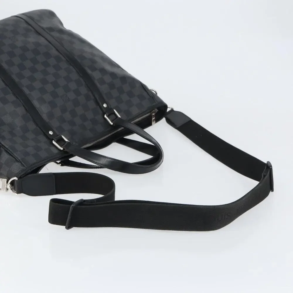 Louis Vuitton Damier Graphite Tadao Shoulder Bag Black